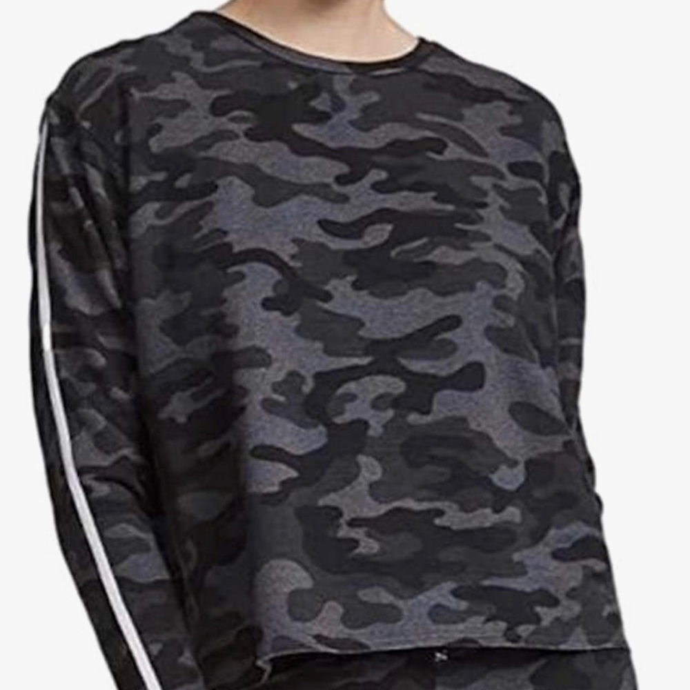 Sundry Women's Camo Cut Off Sweatshirt